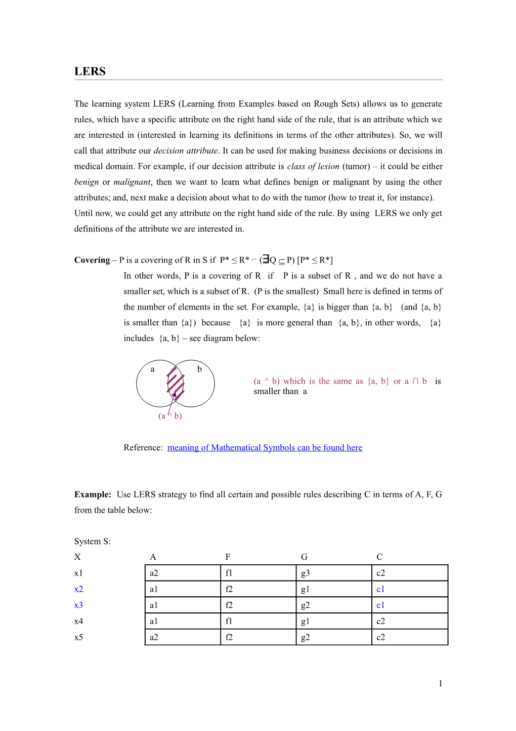 Covering P Is a Covering of R in S If P* R* (Q Í P) P* R*