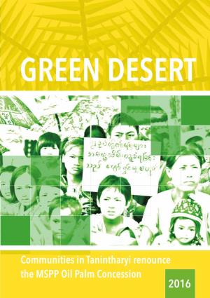 Green Desert: Communities in Tanintharyi Renounce the MSPP Oil