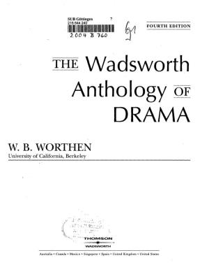 Wadsworth Anthology of DRAMA
