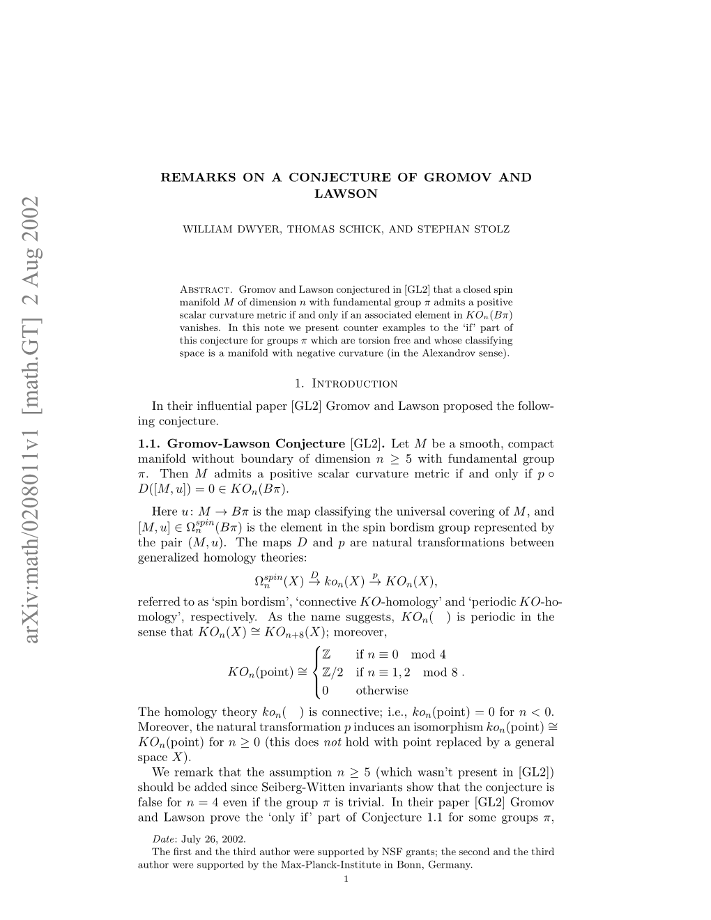 [Math.GT] 2 Aug 2002