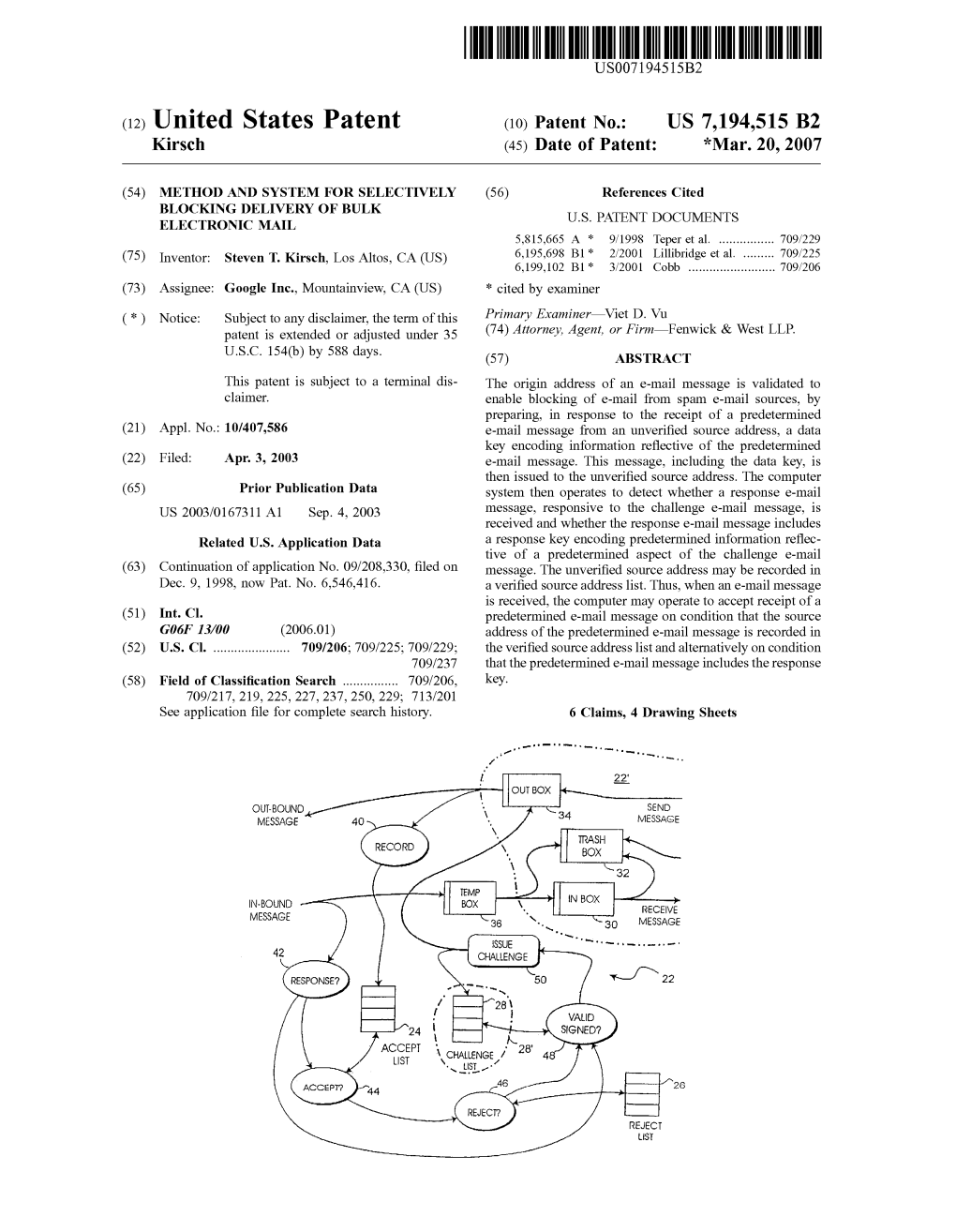 (12) United States Patent (10) Patent No.: US 7,194,515 B2 Kirsch (45) Date of Patent: *Mar