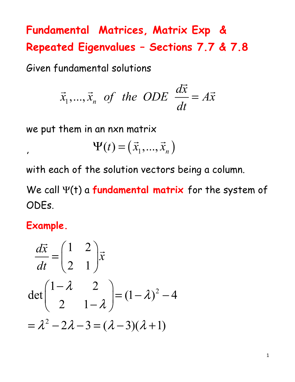 system of odes