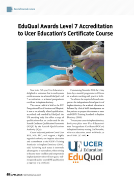Eduqual Awards Level 7 Accreditation to Ucer Education's Certificate