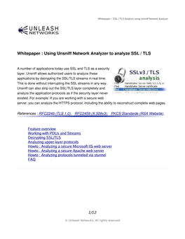 Using Unsniff Network Analyzer to Analyze SSL / TLS