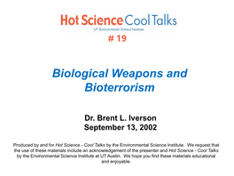 Biological Weapons and Bioterrorism (PDF)