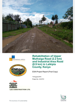 Rehabilitation of Upper Muthaiga Road (2.2 Km) and Industrial Area Road (0.9 Km) in Laikipia County, Kenya