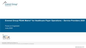 Everest Group Healthcare Payer Operations – Services PEAK Matrix® Assessment 2020