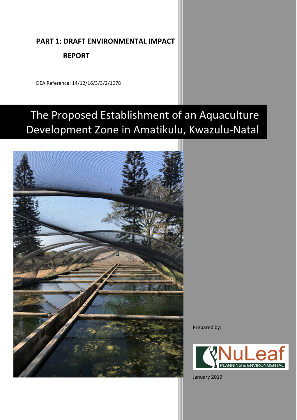 The Proposed Establishment of an Aquaculture Development Zone in Amatikulu, Kwazulu-Natal