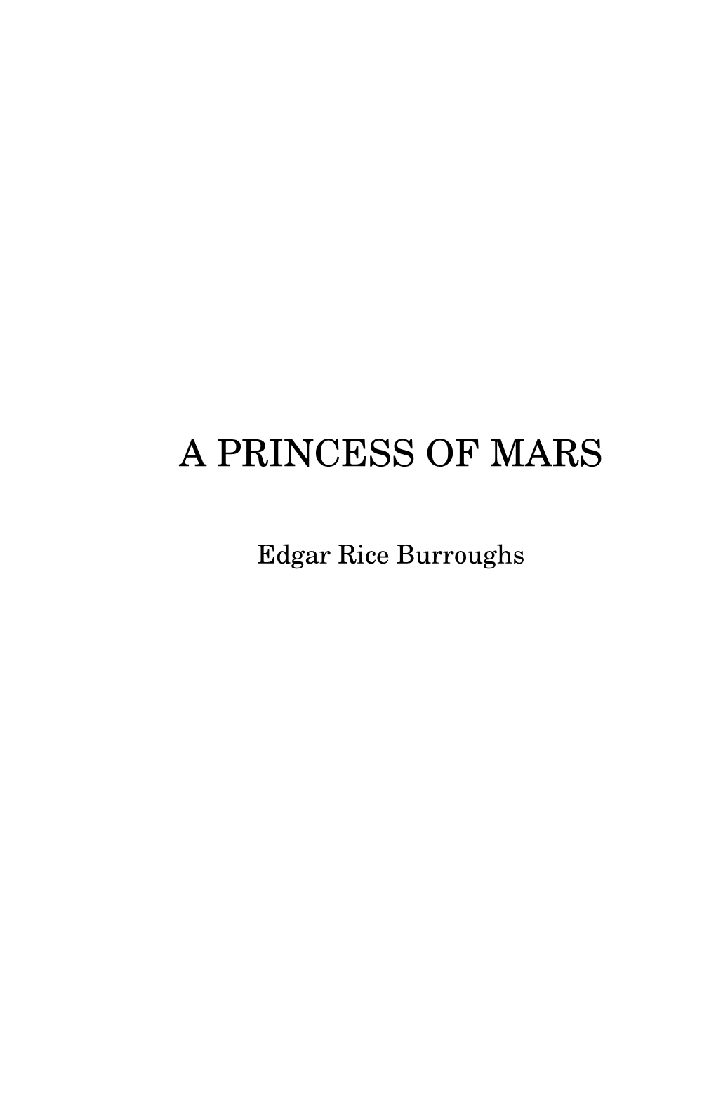 A Princess of Mars