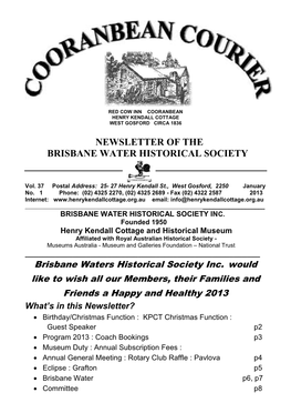 Newsletter of the Brisbane Water Historical Society