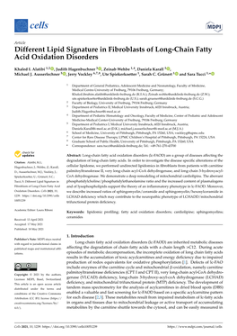 Different Lipid Signature in Fibroblasts of Long-Chain Fatty Acid Oxidation Disorders