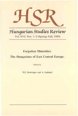 Hungarian Studies Review Vol