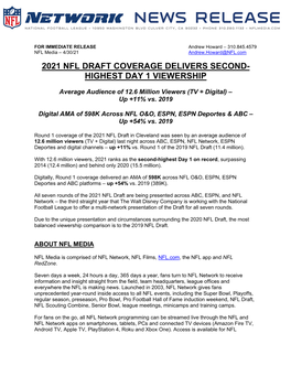 2021 NFL Draft Round 1 Viewership