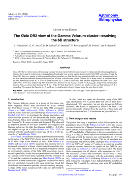 The Gaia DR2 View of the Gamma Velorum Cluster: Resolving the 6D Structure E