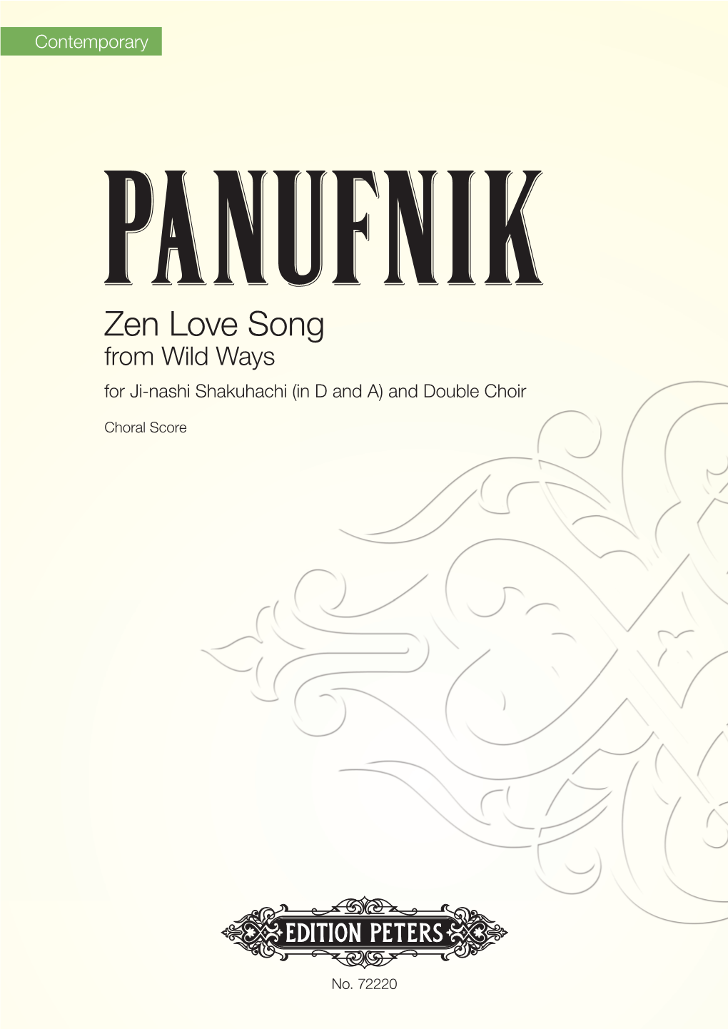 Zen Love Song from Wild Ways for Ji-Nashi Shakuhachi (In D and A) and Double Choir