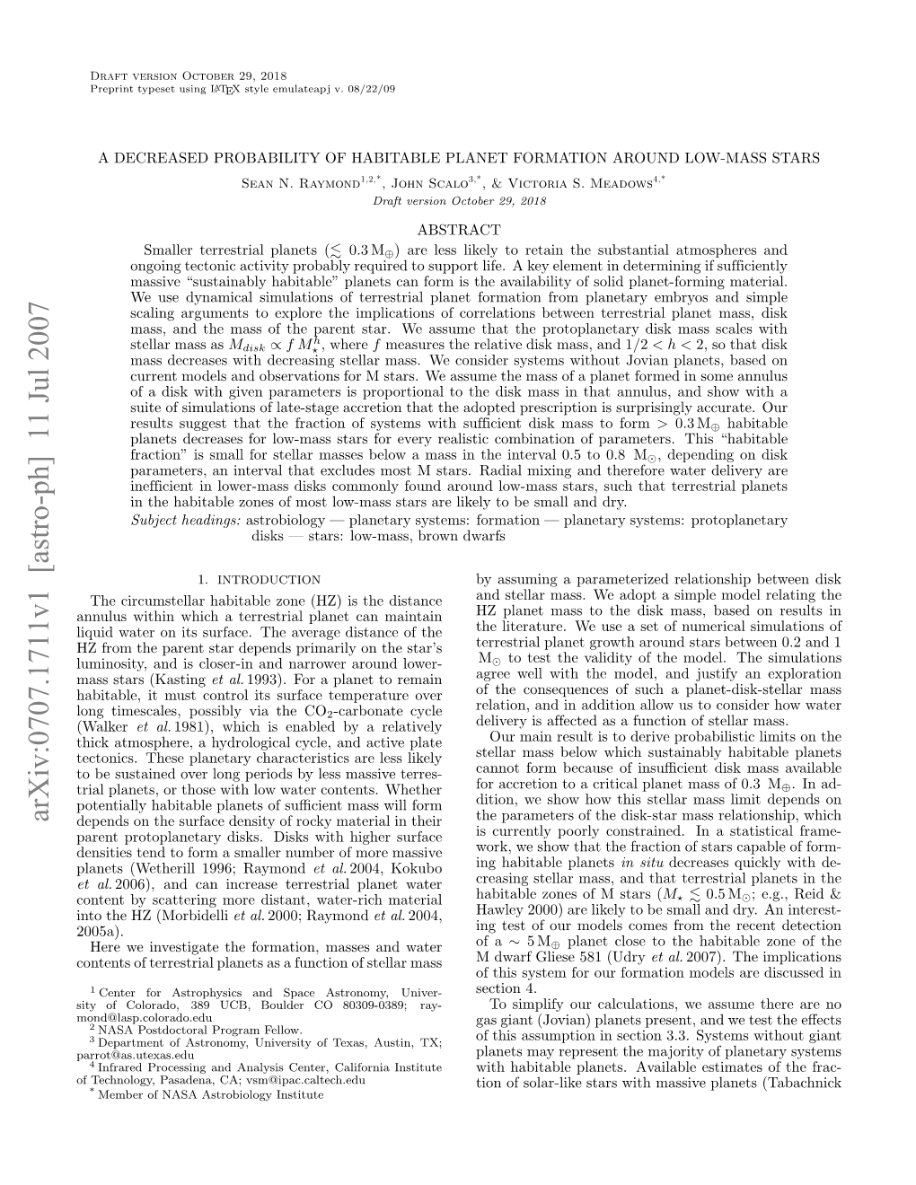 A Decreased Probability of Habitable Planet Formation Around Low-Mass