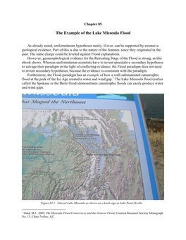 Chapter 85. the Example of the Lake Missoula Flood