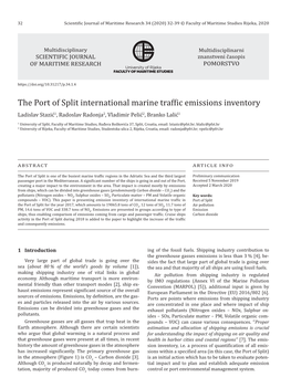 The Port of Split International Marine Traffic Emissions Inventory
