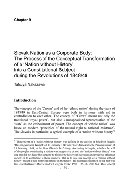 Slovak Nation As a Corporate Body: the Process of the Conceptual Transformation of A