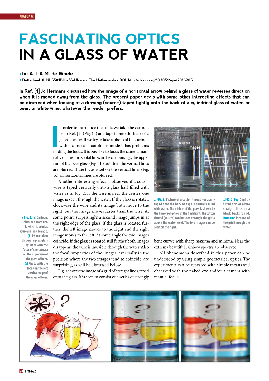 Fascinating Optics in a Glass of Water