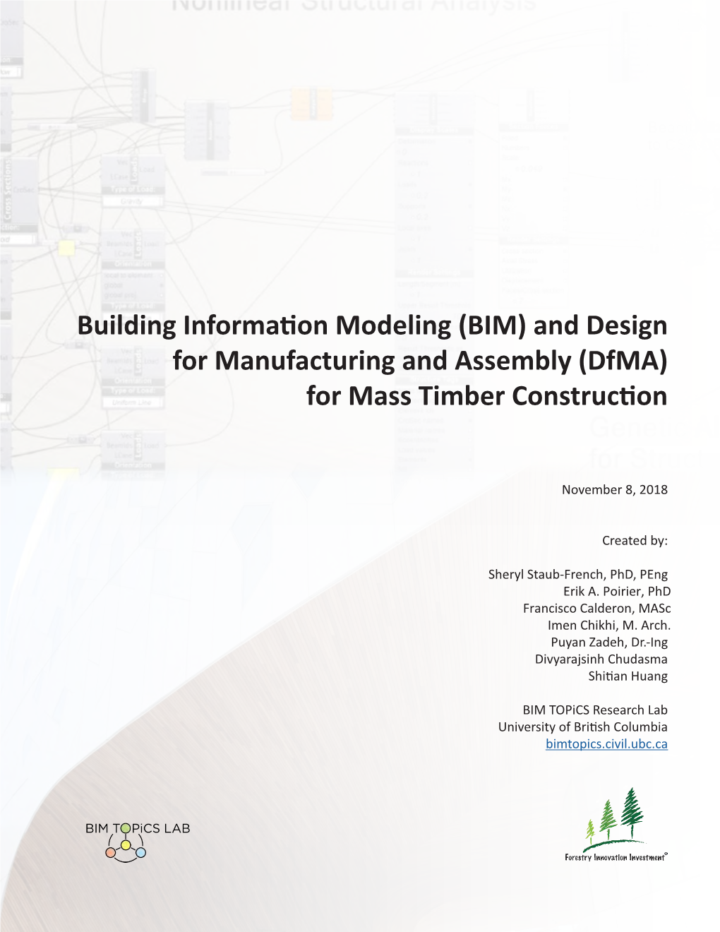 BIM) and Design for Manufacturing and Assembly (Dfma) for Mass Timber Construction
