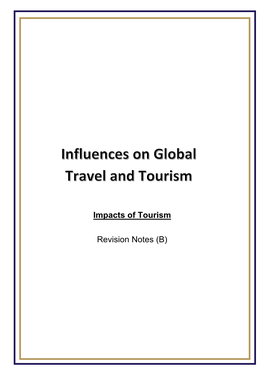 Impacts of Tourism Revision Notes