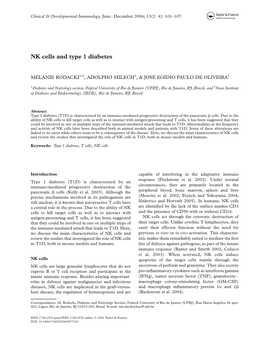 NK Cells and Type 1 Diabetes