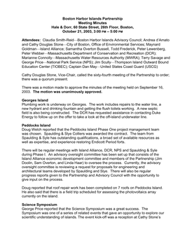 Boston Harbor Islands Partnership Meeting Minutes Hale & Dorr, 60
