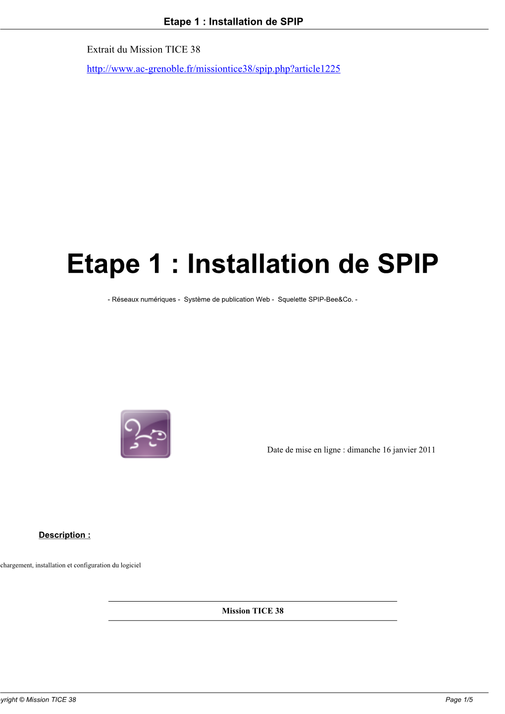 Installation De SPIP