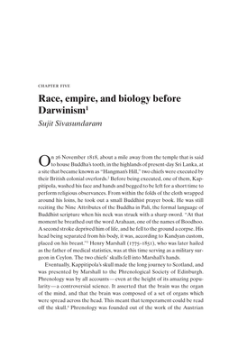 Race, Empire, and Biology Before Darwinism1 Sujit Sivasundaram