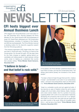 CFI Hosts Biggest Ever Annual Business Lunch CFI’S Biggest Ever Annual Business Lunch Took Place on the 16Th December 2014