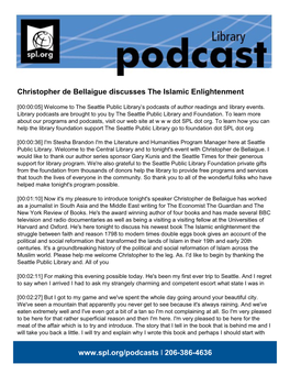 Christopher De Bellaigue Discusses the Islamic Enlightenment