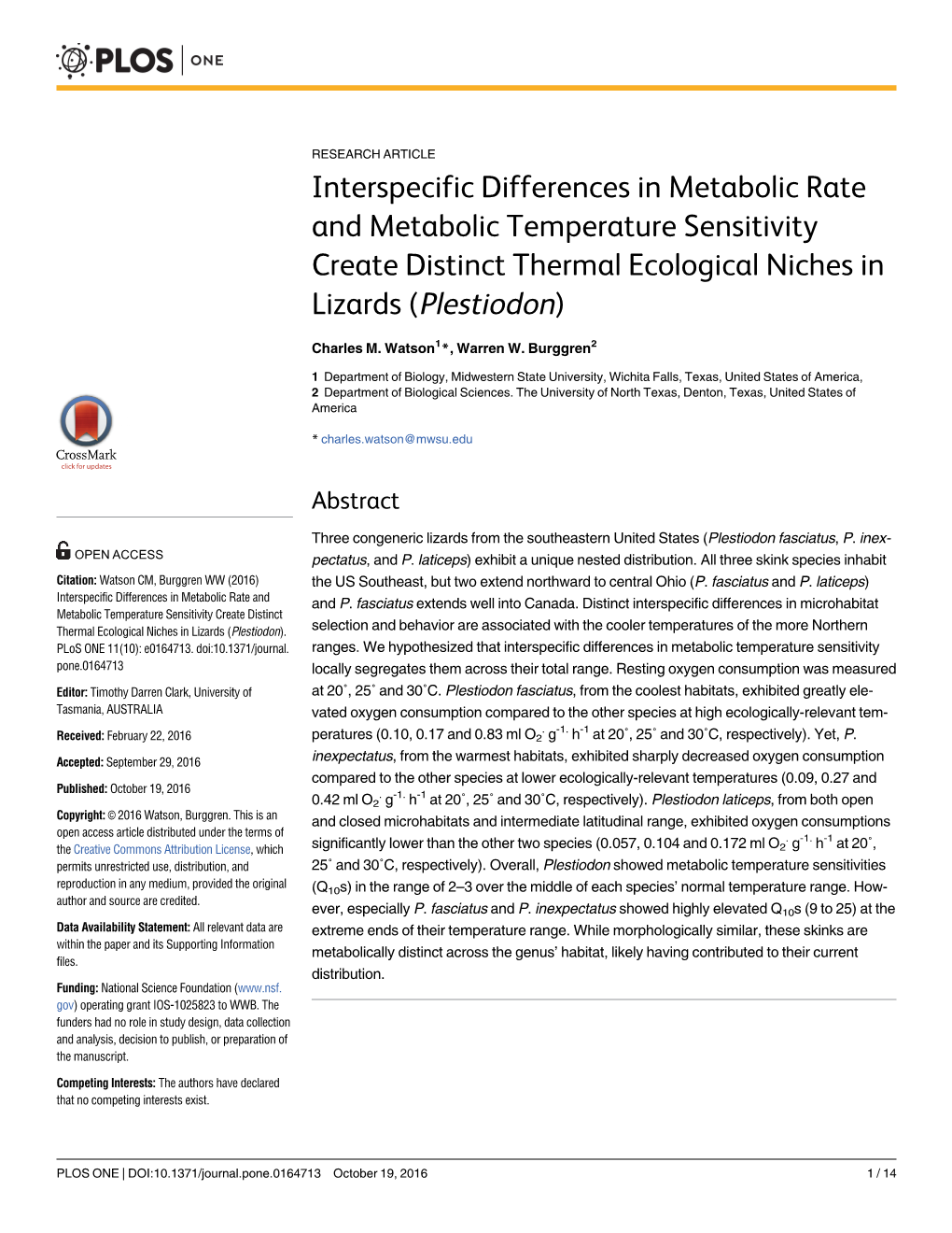 Interspecific Differences in Metabolic Rate and Metabolic Temperature Sensitivity Create Distinct Thermal Ecological Niches in Lizards (Plestiodon)