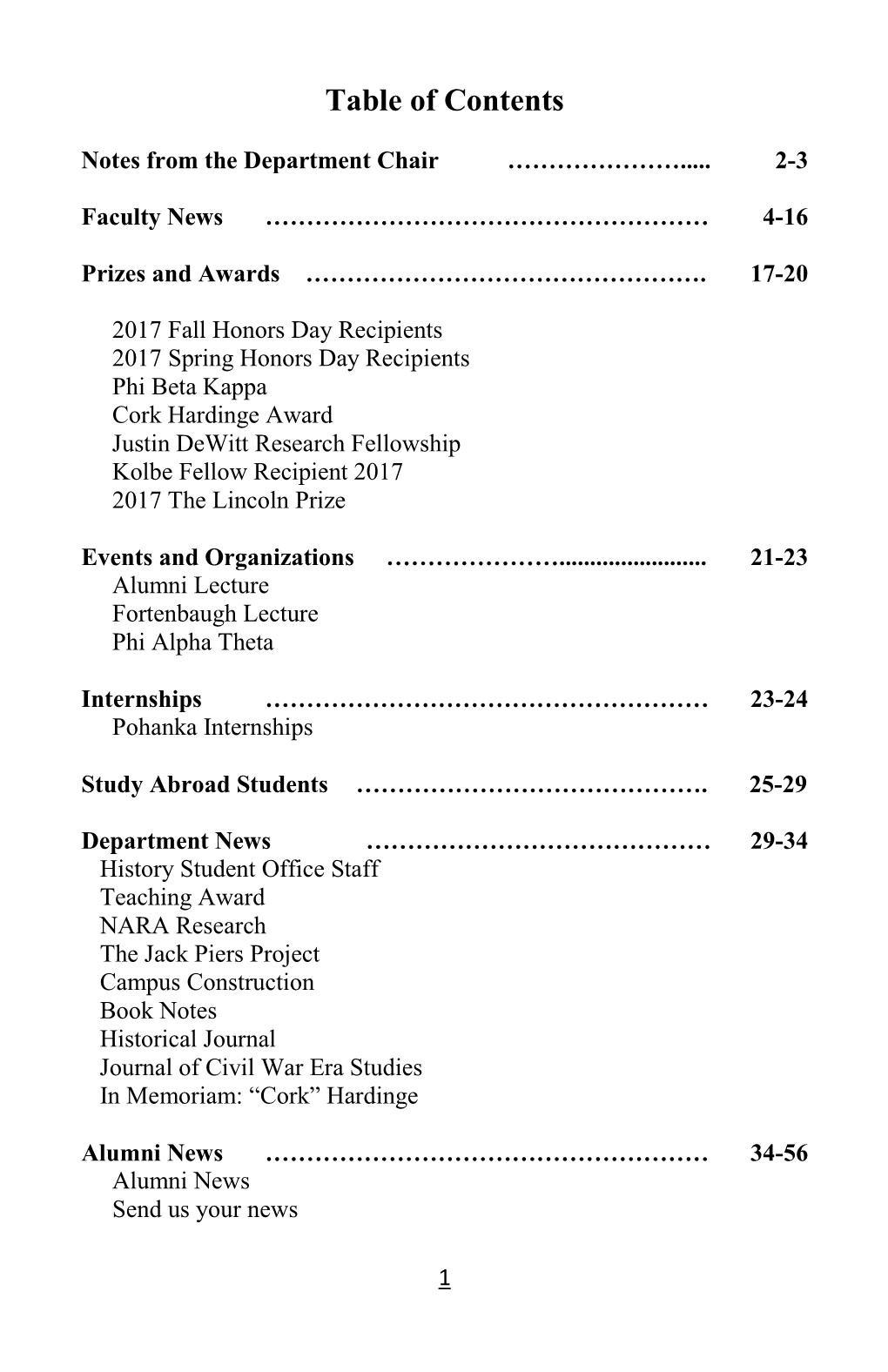 Table of Contents