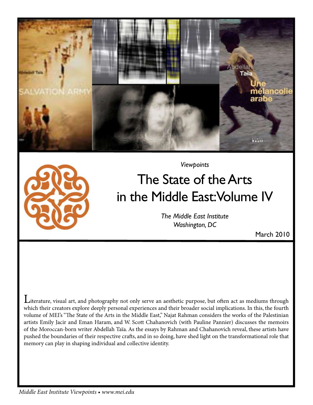 The State of the Arts in the Middle East: Volume IV