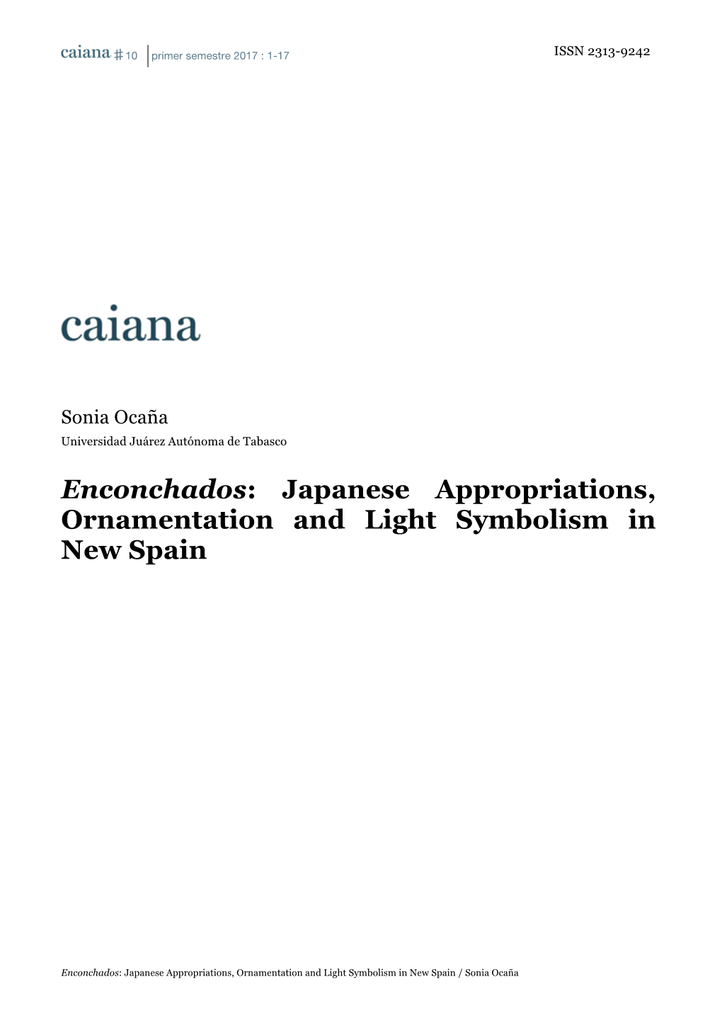 Enconchados: Japanese Appropriations, Ornamentation and Light Symbolism in New Spain