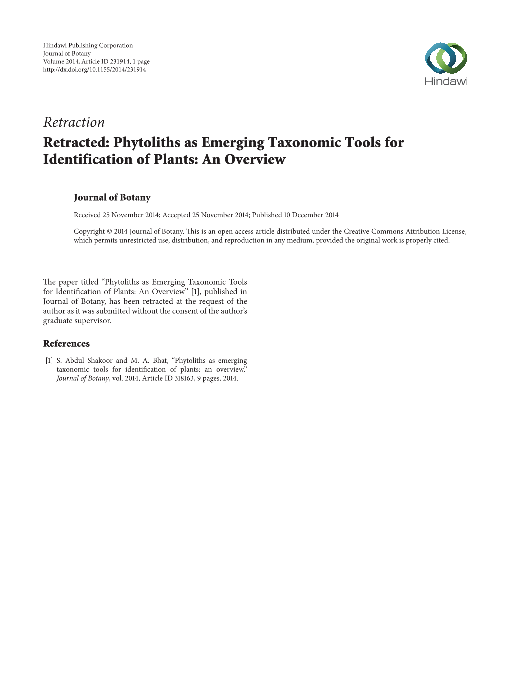 Phytoliths As Emerging Taxonomic Tools for Identification of Plants: an Overview