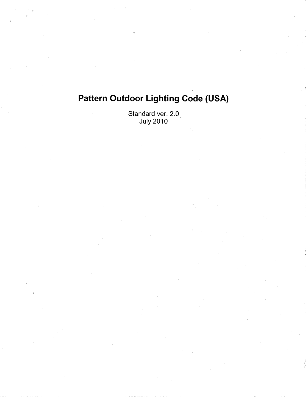 Pattern Outdoor Lighting Code(USA)