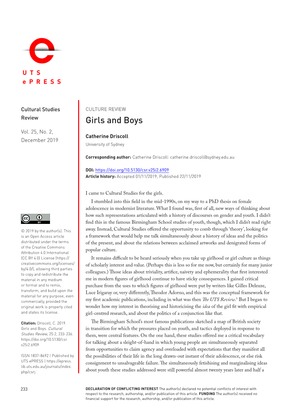 Girls and Boys Vol