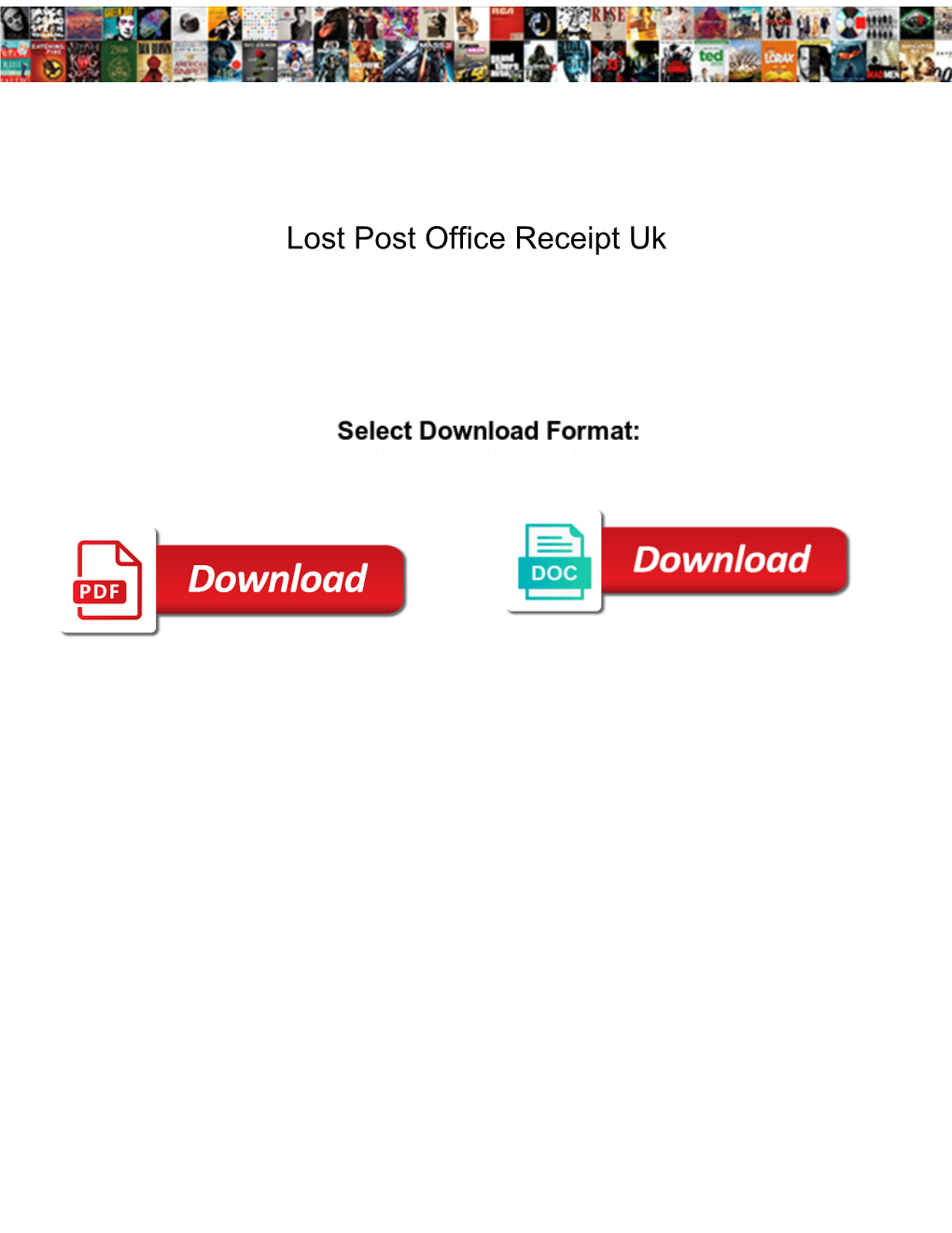 Lost Post Office Receipt Uk