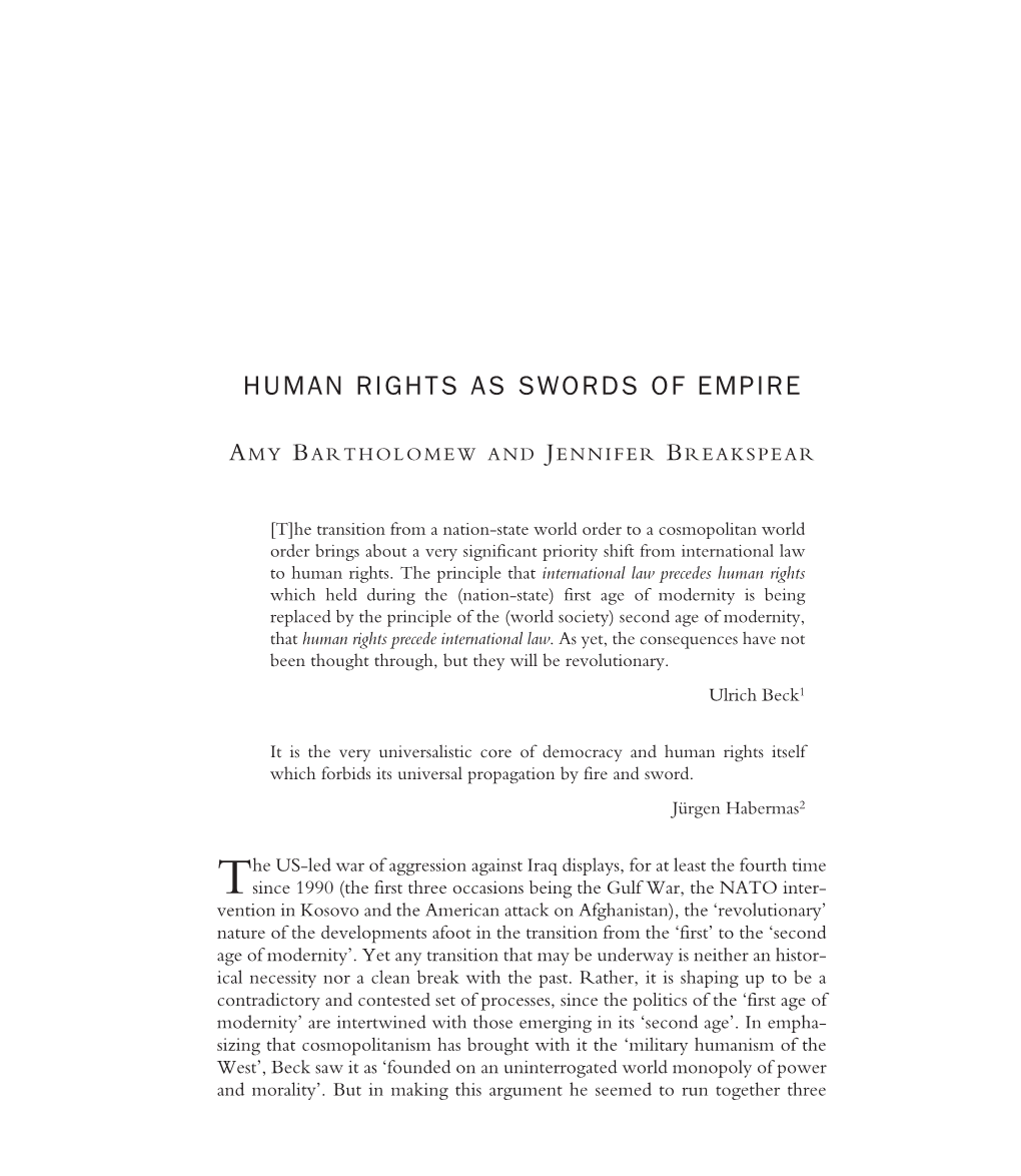 Human Rights As Swords of Empire