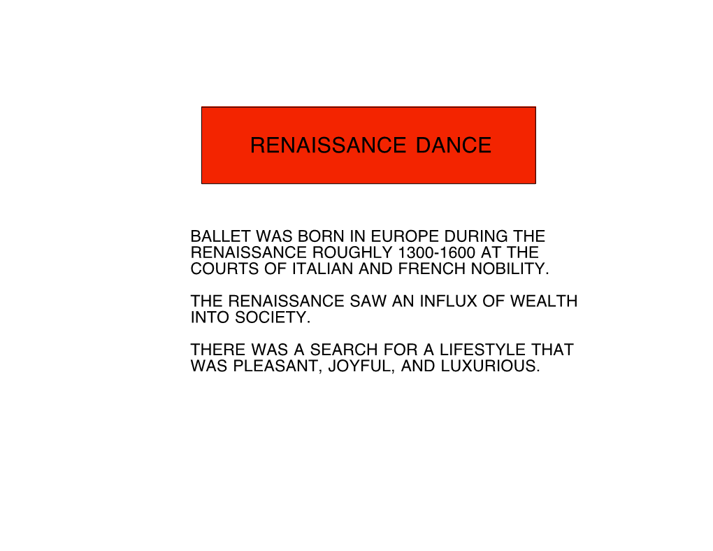 Renaissance Dance