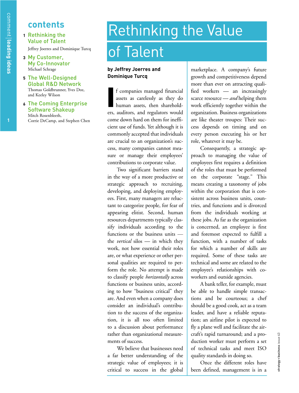 Rethinking the Value of Talent