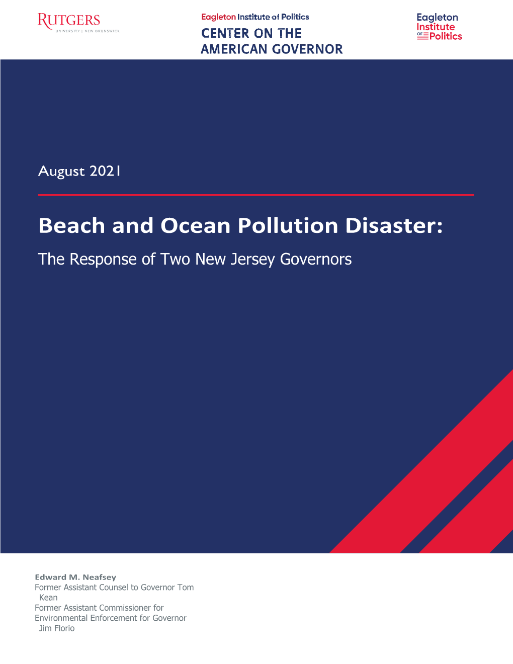 Beach and Ocean Pollution Disaster: the Response of Two New Jersey Governors