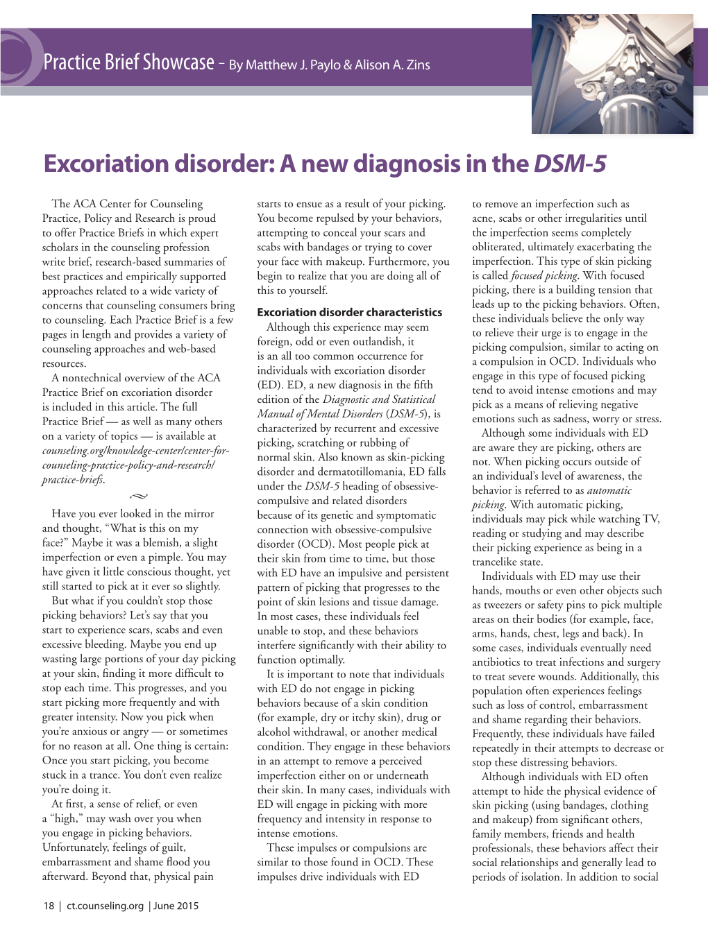 Excoriation Disorder: a New Diagnosis in the DSM-5