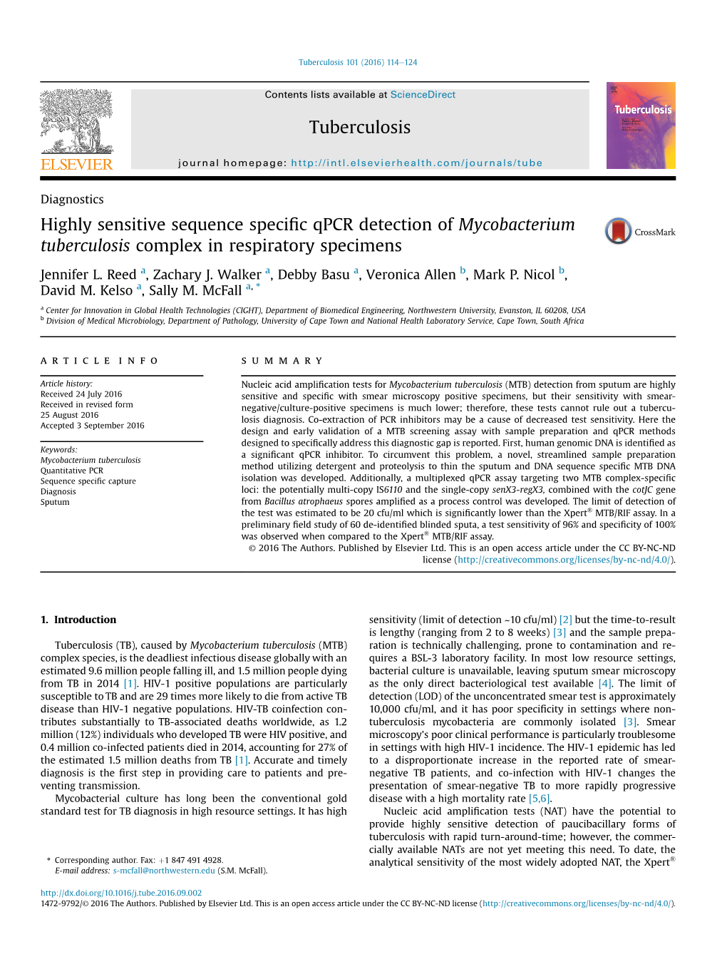 Highly Sensitive Sequence Specific Qpcr Detection of Mycobacterium