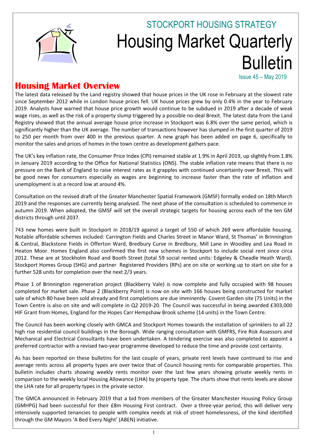 Housing Market Bulletin Issue 45 May 2019