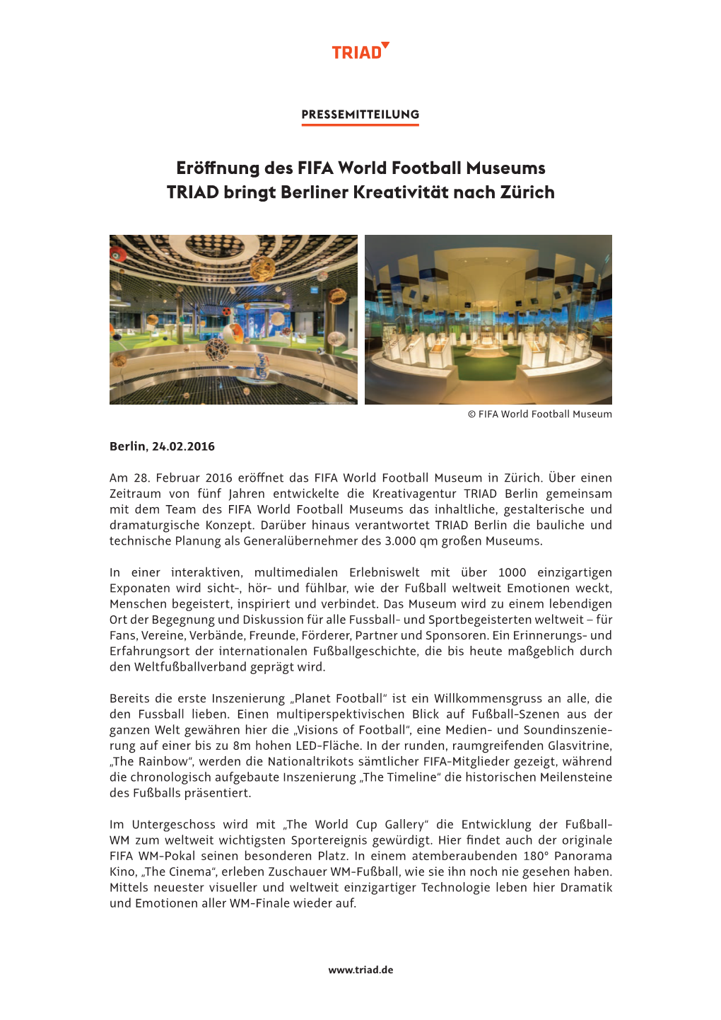 Eröffnung Des FIFA World Football Museums TRIAD Bringt Berliner Kreativität Nach Zürich