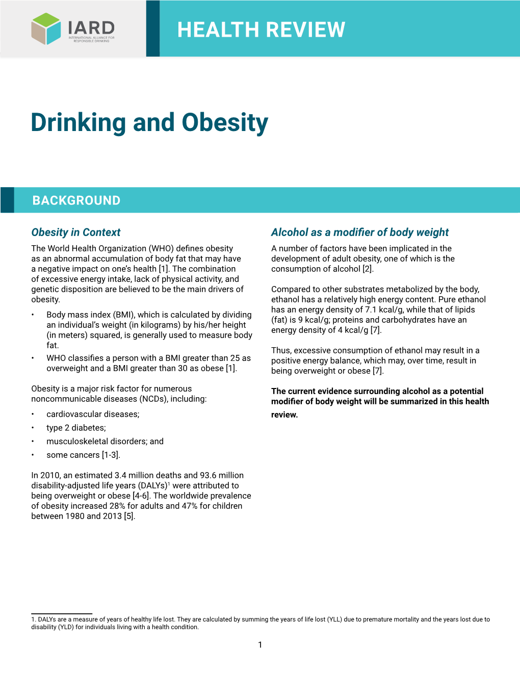 Drinking and Obesity