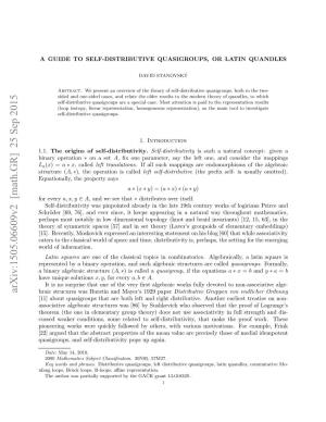 A Guide to Self-Distributive Quasigroups, Or Latin Quandles